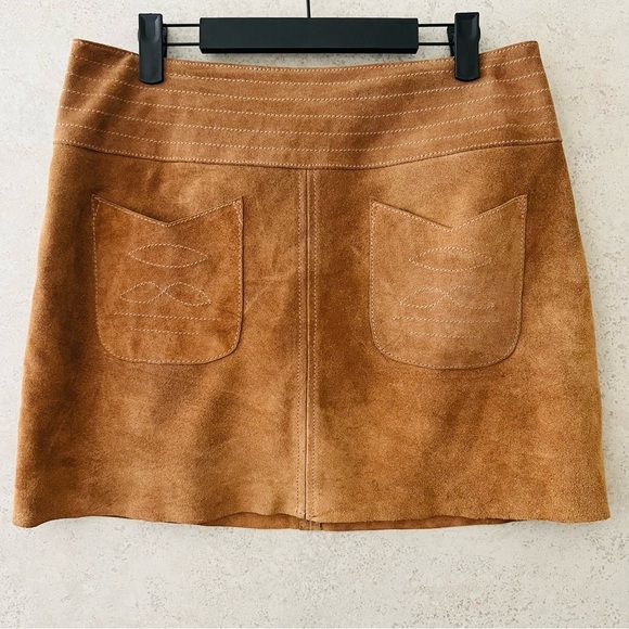 Free People Dresses & Skirts - FREE PEOPLE WOMENS MODERN LOVE SUEDE DOUBLE POCKETS MINI SKIRT SIZE 10